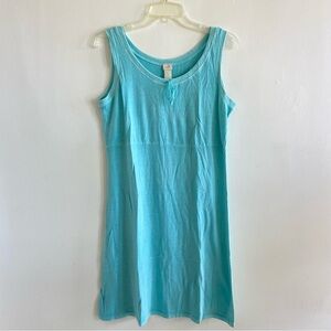 J. Jill Aqua Blue Cotton Sleeveless Beach Dress S